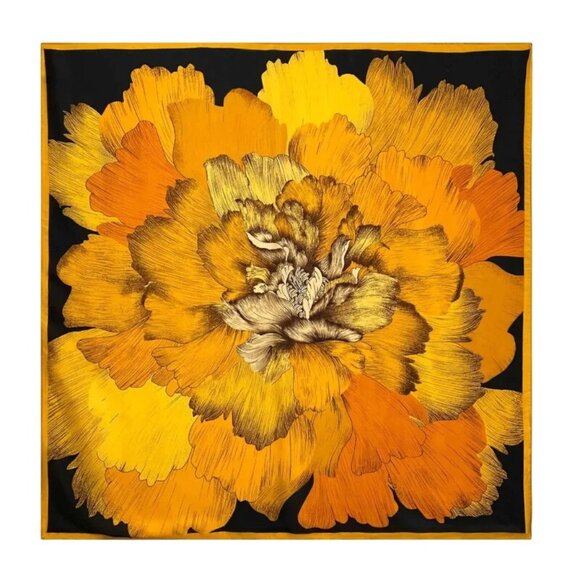 NEW Multicolor Bold Colorful Floral Pink Flower Printed 100% Silk Fashion Scarf - Picture 1 of 7